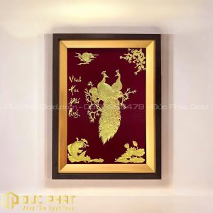 tranh đôi chim công sum vầy