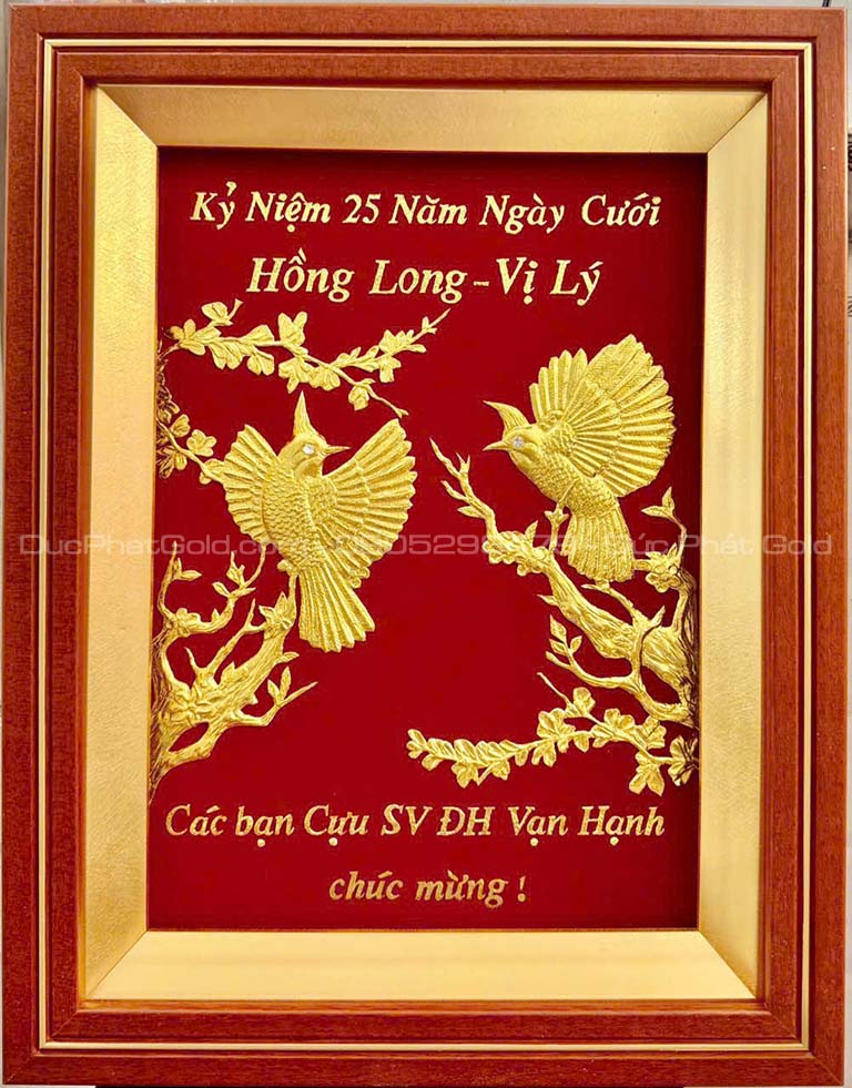 tranh đôi chim chào mào tặng kỷ niệm ngày cưới
