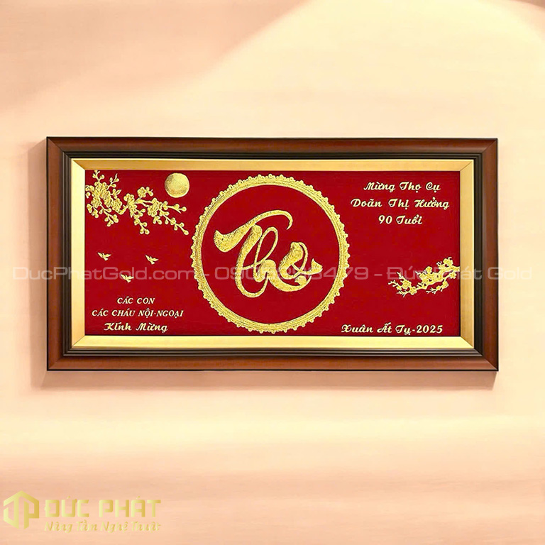 Tranh chữ Thọ chế tác riêng mừng thọ 90 tuổi