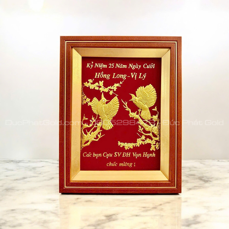 Tranh đôi chim chào mào kỷ niệm 25 năm ngày cưới