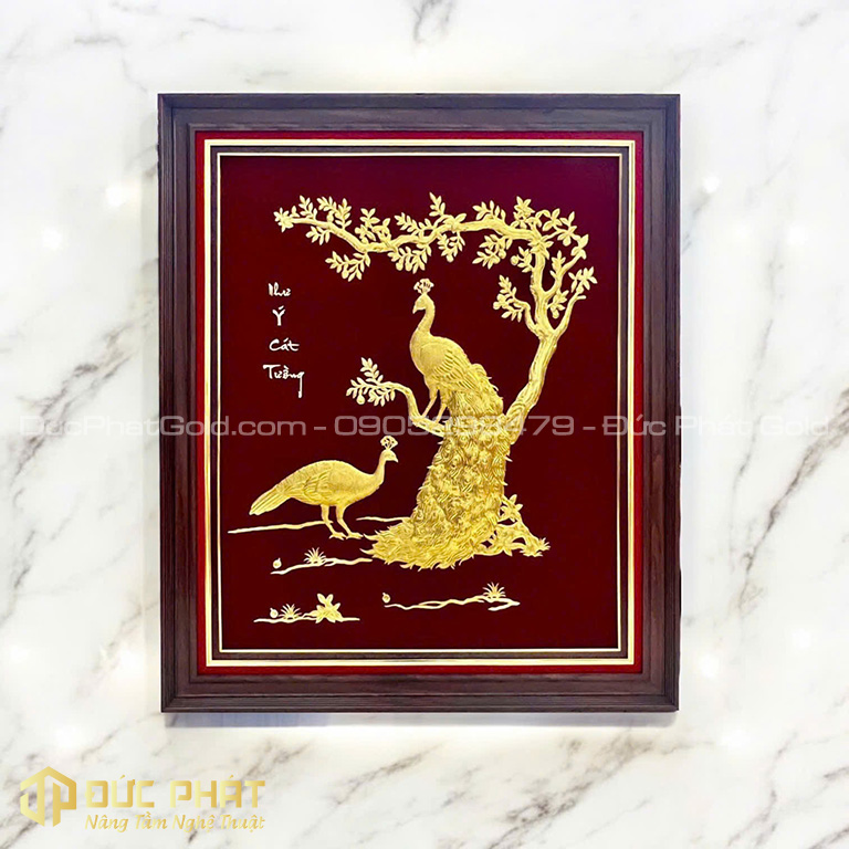 Tranh Khổng tước Như ý cát tường