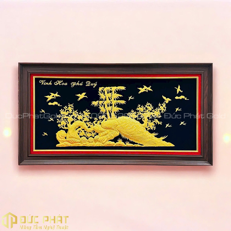 Tranh chim công Khổng Tước Vinh Hoa