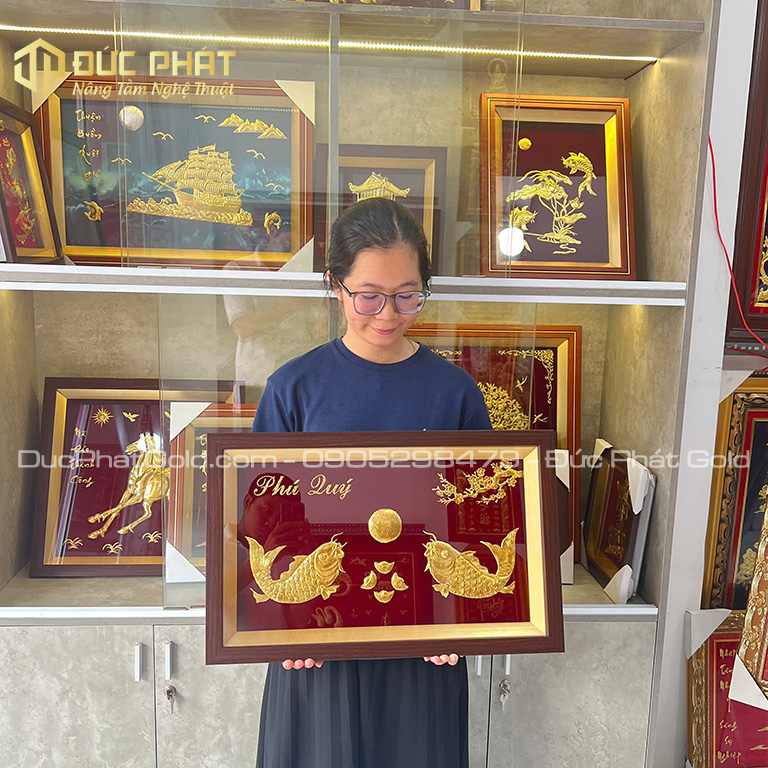 tranh song ngư phú quý