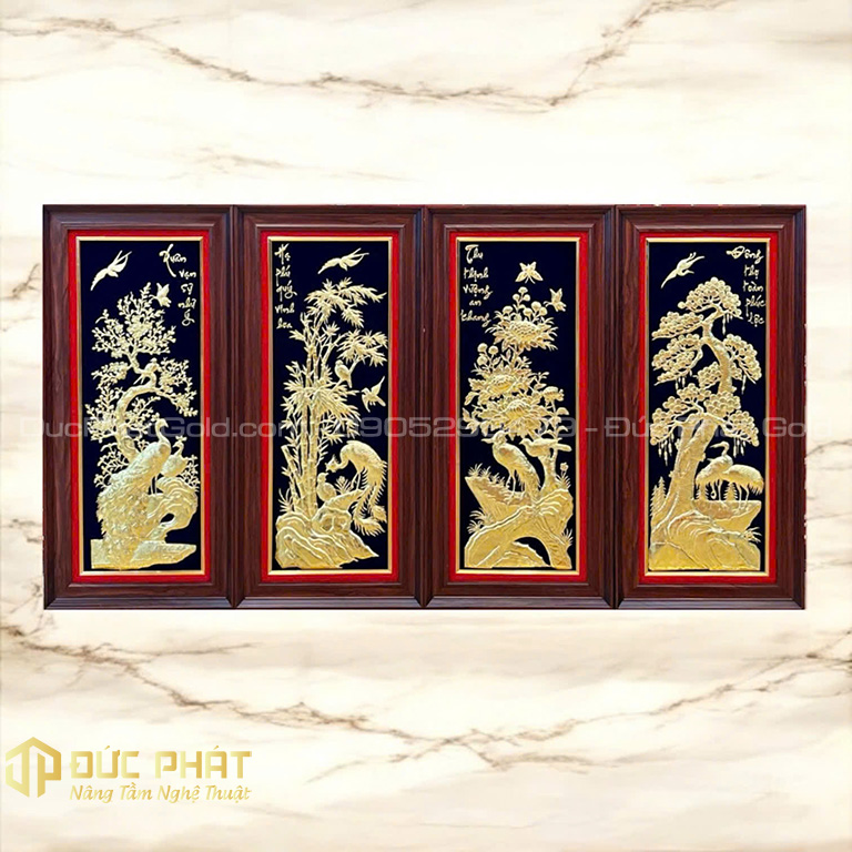 Bộ tranh tứ quý Tùng Cúc Trúc Mai