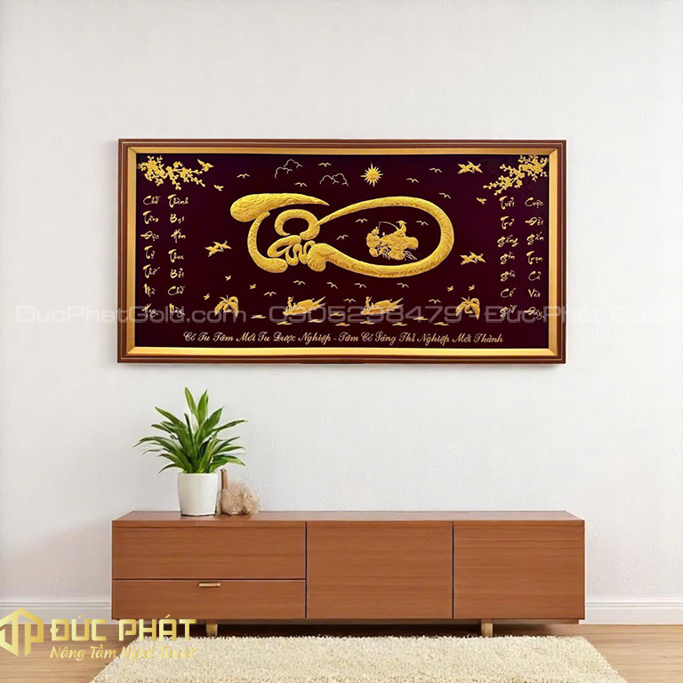 cách treo tranh chữ Tâm