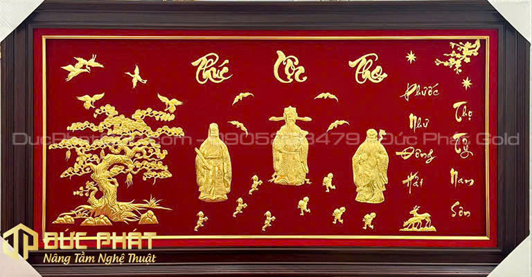 tranh phúc lộc thọ mạ vàng tranh phúc lộc thọ mạ vàng