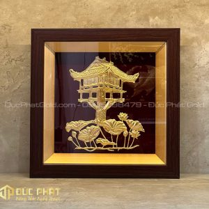 tranh chùa một cột dát vàng