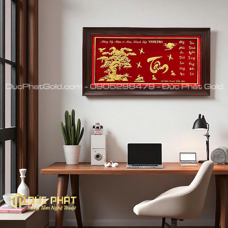 Tranh chữ Tâm tặng Kỷ niệm ngày thành lập công ty Tranh chữ Tâm tặng Kỷ niệm ngày thành lập công ty