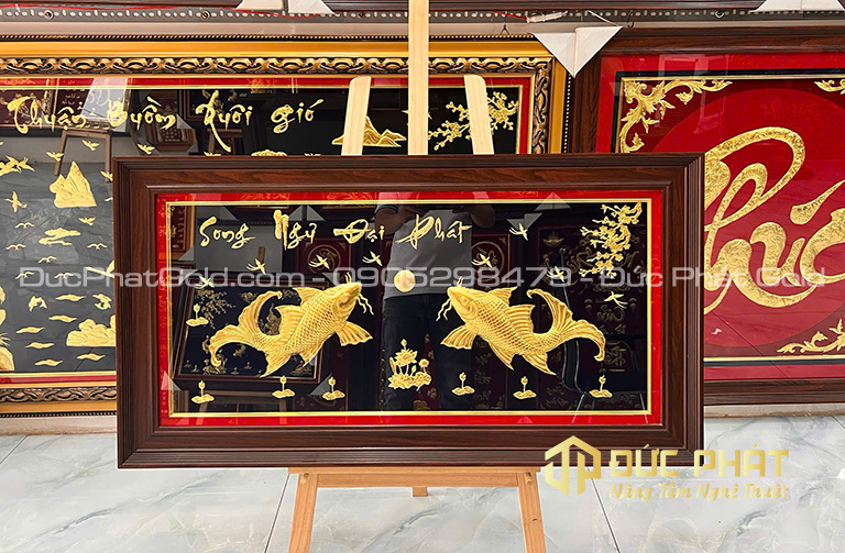 tranh hai con cá chép đẹp