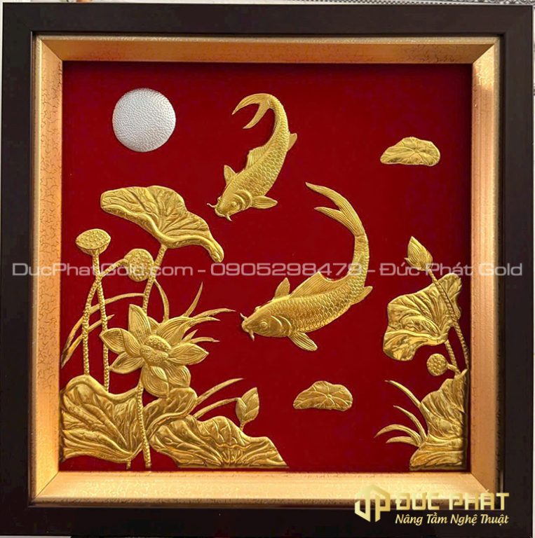 Bức Tranh Cá Chép Hoa Sen – Song Ngư Phú Quý