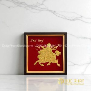 tranh thần tài Triệu Công Minh dát vàng