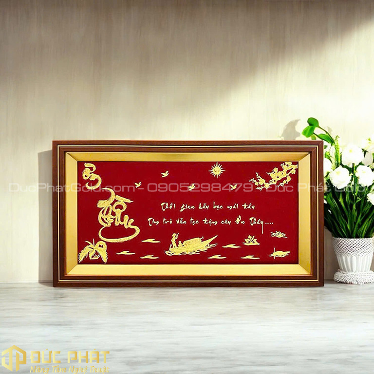 Khánh vàng chữ Ơn Thầy thư pháp