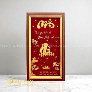 tranh chữ mẹ dát vàng mừng thọ 70 tuổi