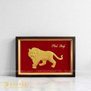 tranh hổ phú quý dát vàng