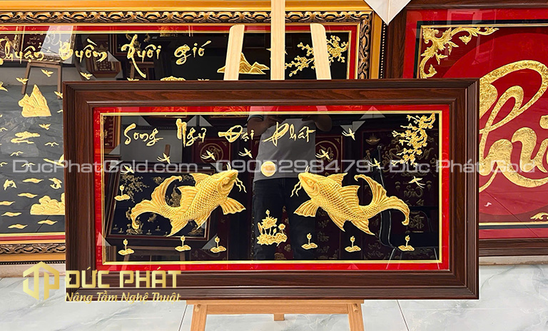 tranh cá chép tặng tân gia