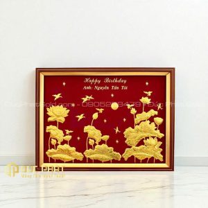 tranh hồ sen tặng sinh nhật thiết kế riêng
