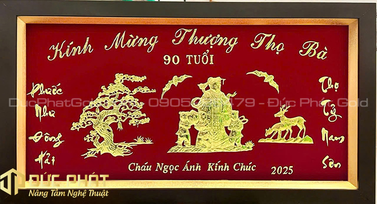 tranh quà tặng mừng thọ cụ bà 90 tuổi
