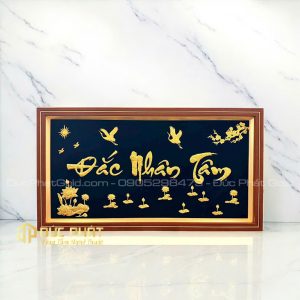 tranh chữ đắc nhân tâm dát vàng