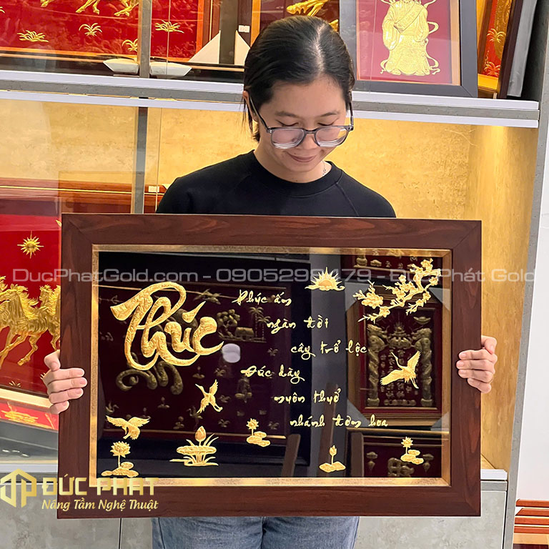 tranh chữ phúc hoa mai