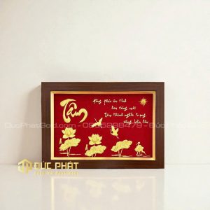 tranh hoa sen chữ Tâm