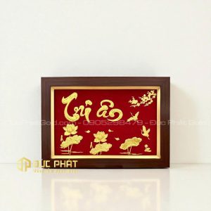 tranh hoa sen chữ Tri Ân