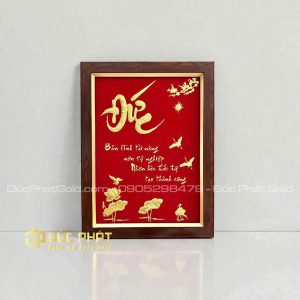 tranh chữ Đức hoa sen khung đứng