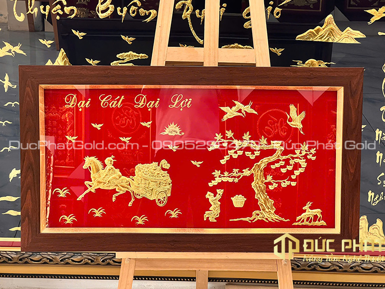 tranh ngựa kéo xe tiền đại cát đại lợi