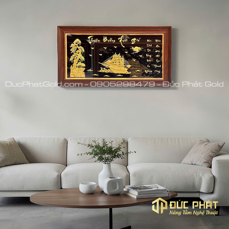 tranh thuận buồm xuôi gió treo phòng khách