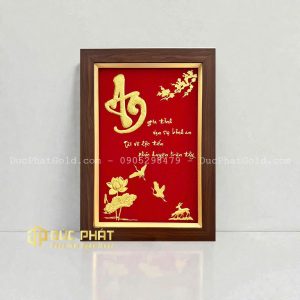 tranh chữ An hoa sen